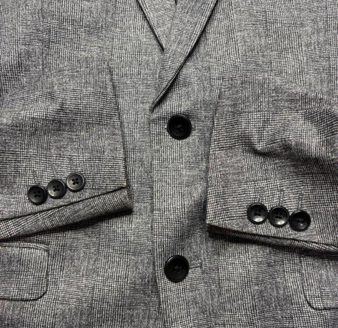良品　ZARA　グレンチェック　パンツスーツ　セットアップ　グレー　40　42 上品ザラ ZARA上下パンツセットアップスーツ チェック グレー S