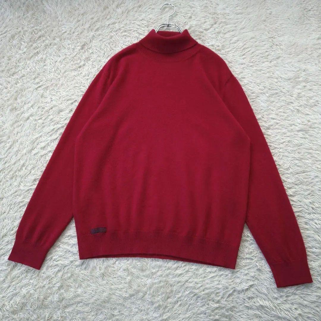 PAPAS　カシミヤ100%　タートルネック ニット セーター　レッド　美品