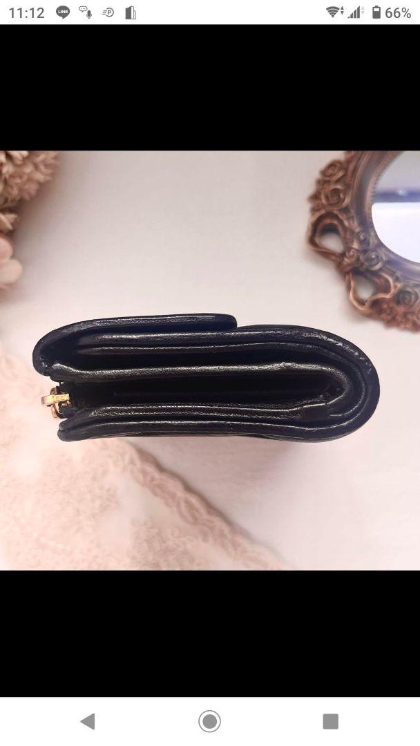 miu miu マテラッセ ブラック 三つ折財布 ゴールドロゴ L字