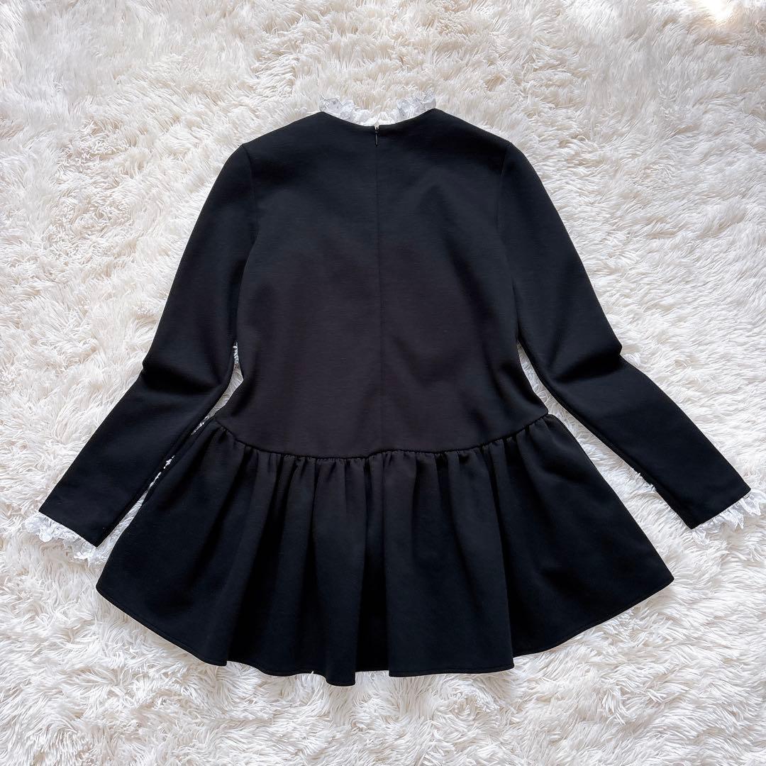 ツルバイマリコオイカワ Eloise ペプラム レース ブラウス カットソー