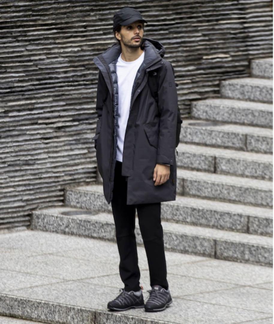 【在庫あり】 - 本物メンズ JACKWOLFSKIN ダウンコート(S)黒 COAT BAY COLD JP ジャケット・アウター