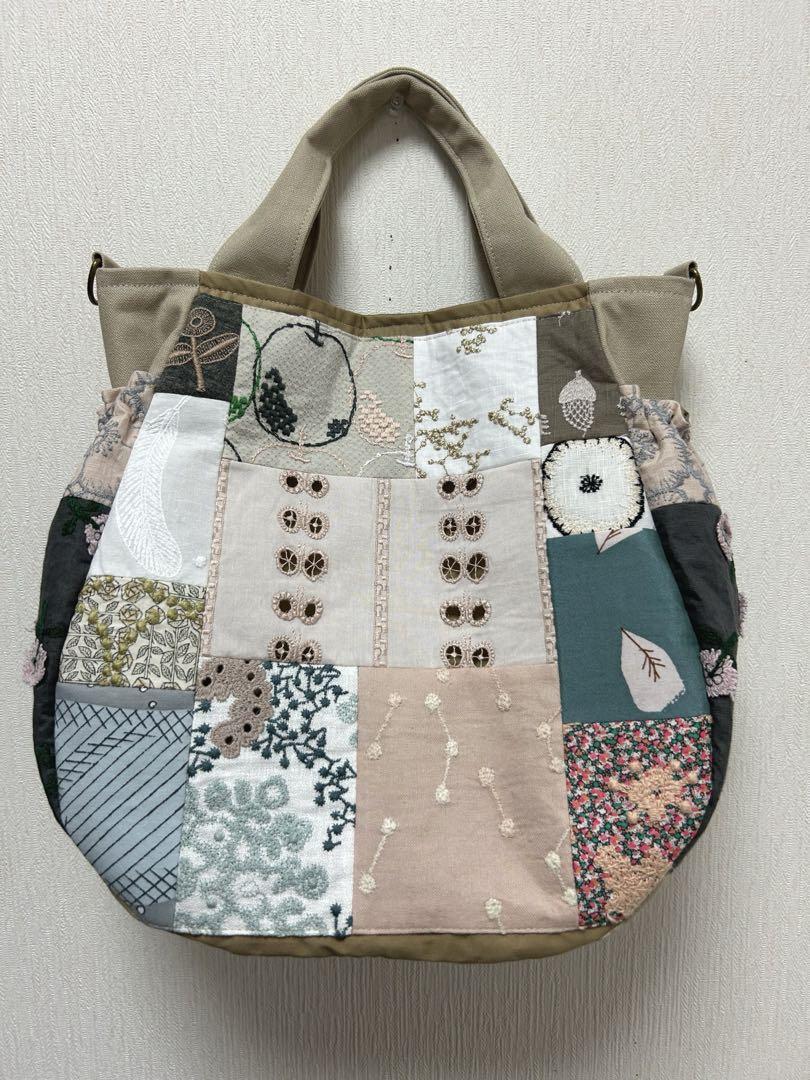 ミナペルホネン＊パッチギャザポケバッグ✂️ハンドメイド