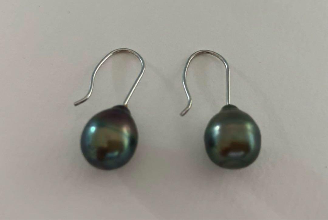 TASAKI パールピアス バロックパール 黒真珠 ティアドロップ