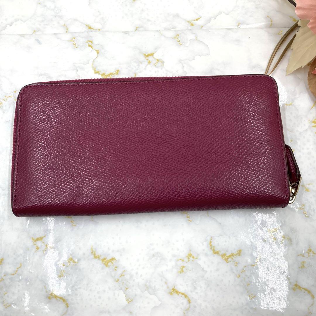 美品❣️COACH コーチ長財布レディースブランドマゼンダピンク金具ゴールド
