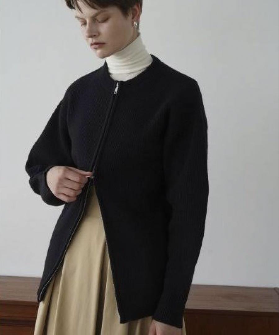 ZIP RIB KNIT TOPS CLANE カーディガン　クラネ　ジップ