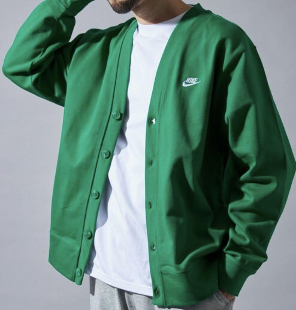 新品 Ｌ　NIKE 長袖 カーディガン グリーン