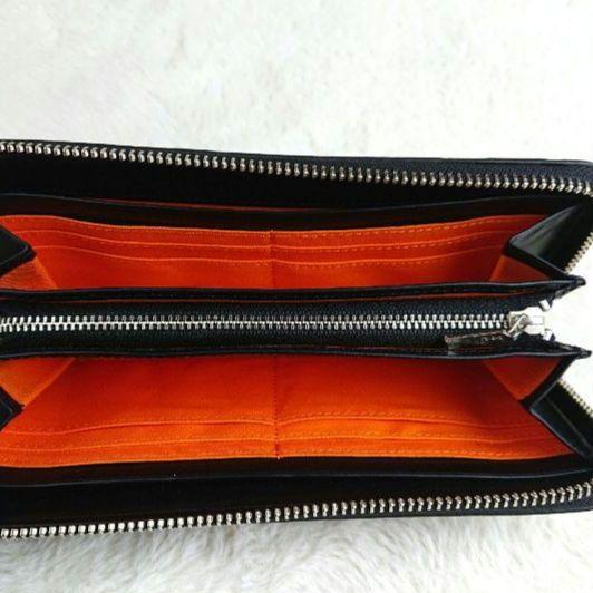 新品タグ付✨　カステルバジャック　長財布　ラウンドジップ　ブラック　総柄　レザー