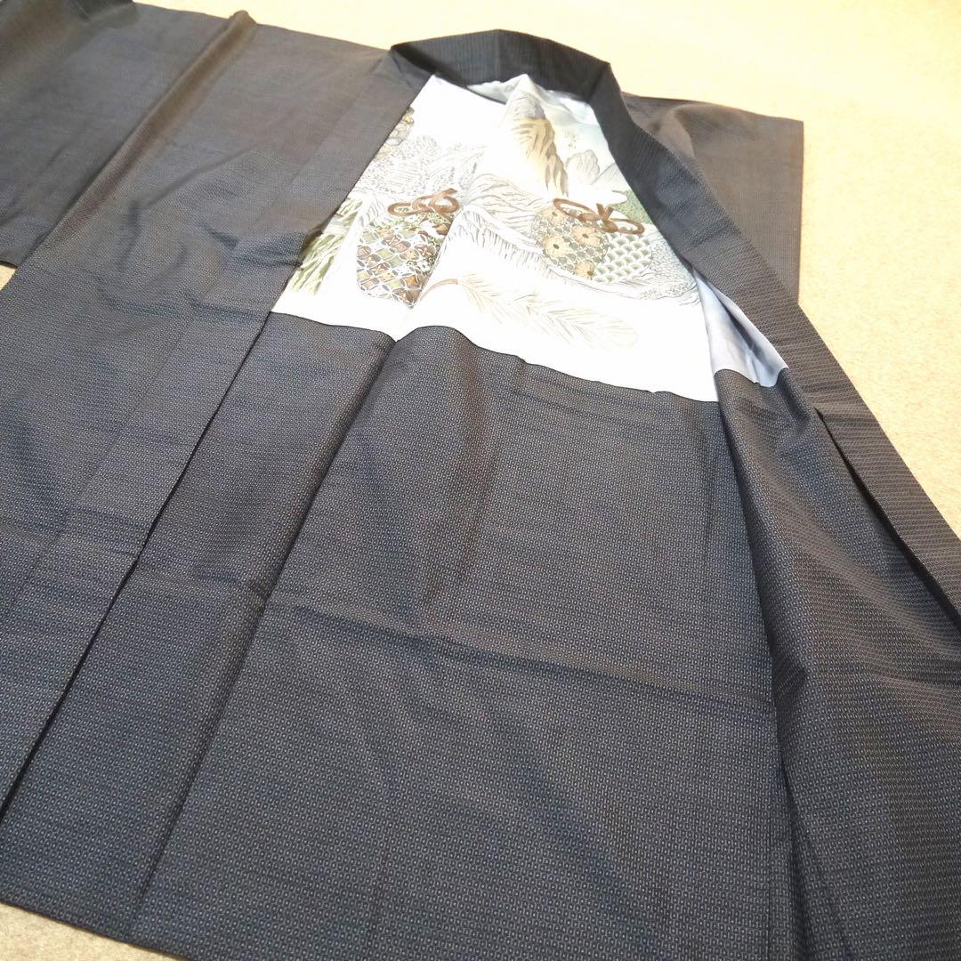 超お値打ち‼️男物本場大島紬アンサンブル藍色系No.506 画像8