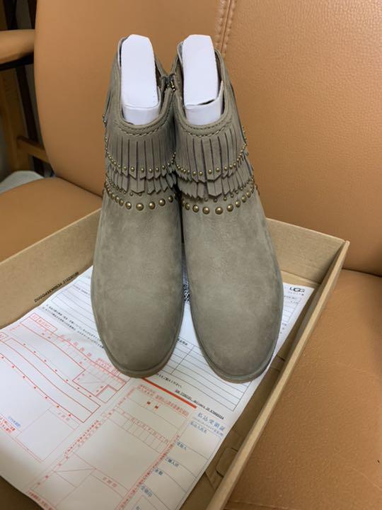 【本物新品保証】 UGGショートブーツ ブラウン レザーブーツ 靴