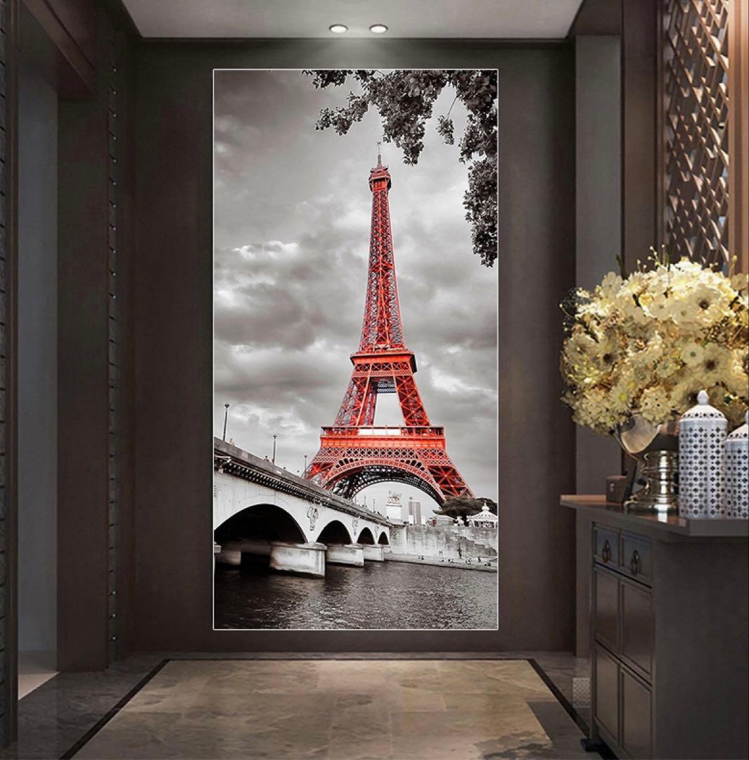 Amazon購入 エッフェル塔キャンバス建築風景絵画 特大サイズ 額縁付き