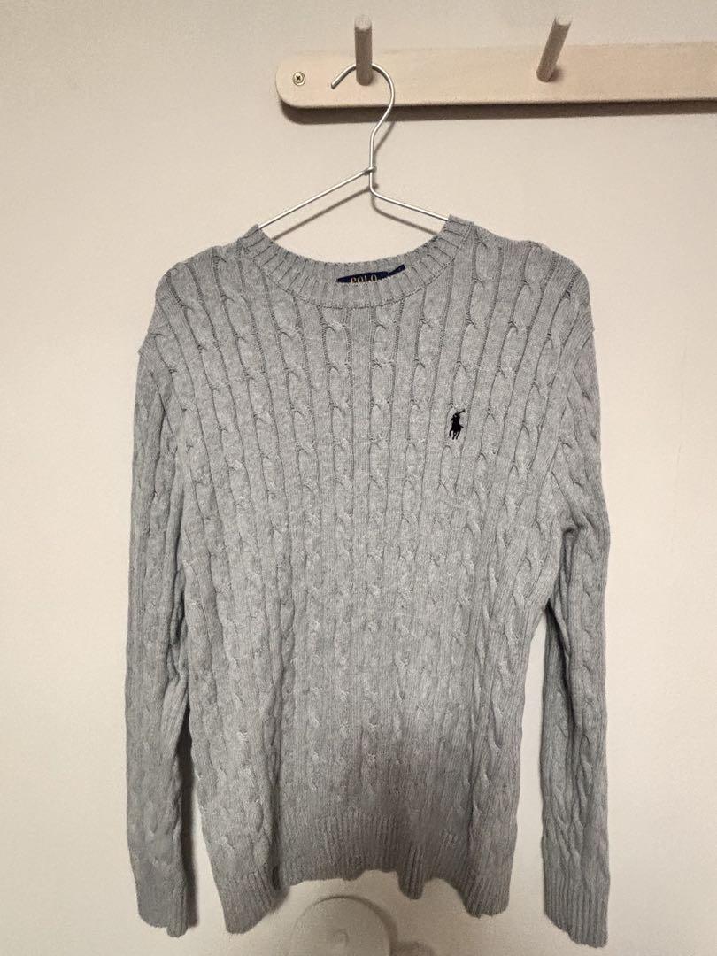 Polo Ralph Lauren グレー ケーブルニットセーター メンズS