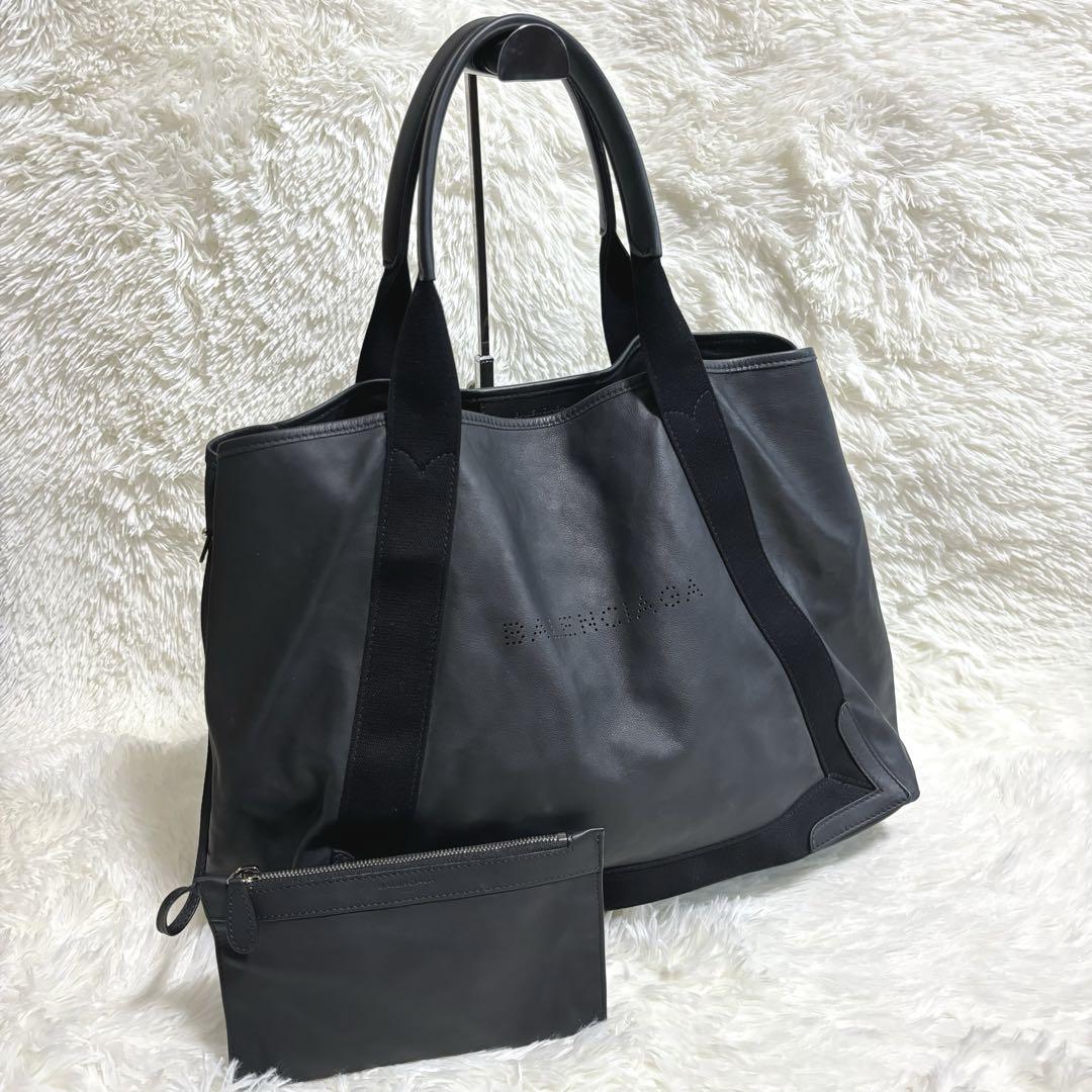 バレンシアガ ネイビーカバス 339936パンチング A4収納 トートバッグ 画像2