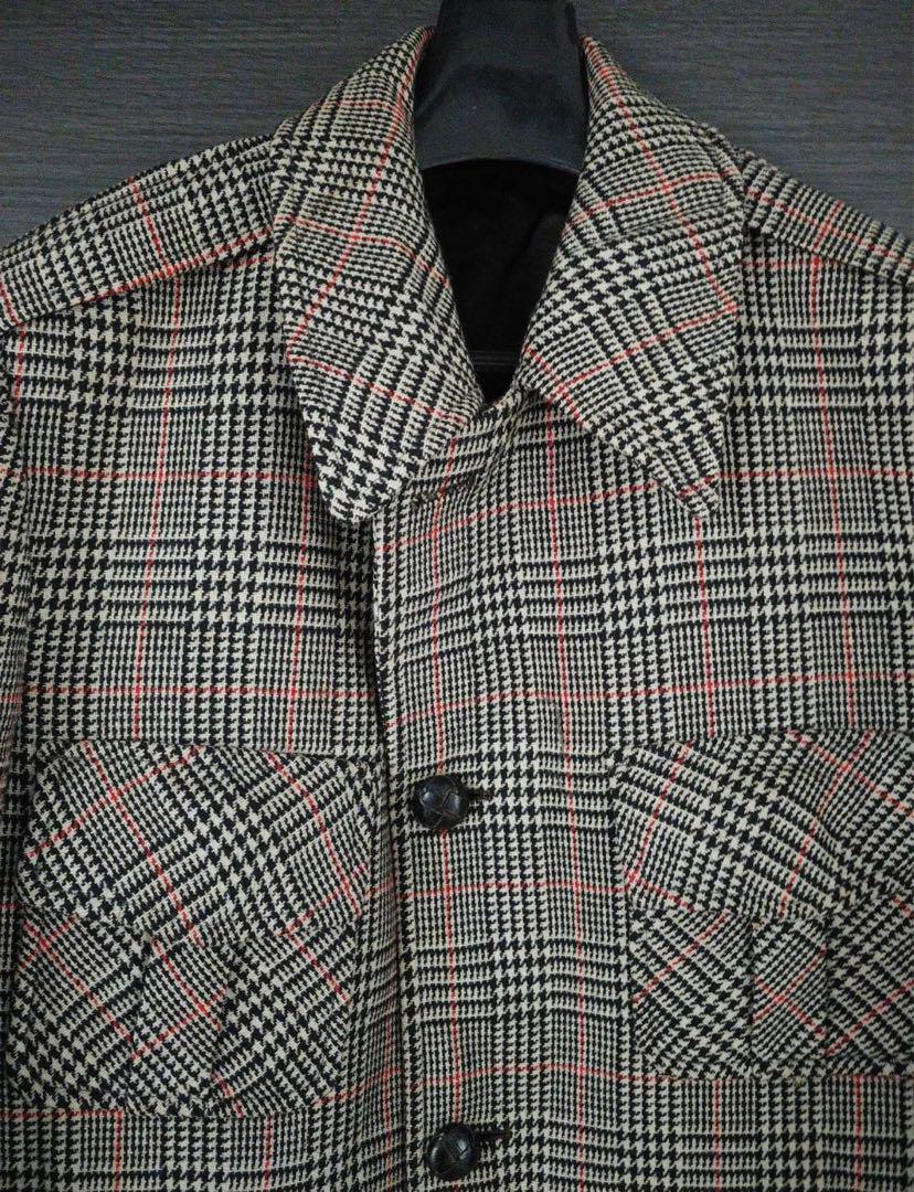 70年代アメリカ製MalcomKennethウールビンテージコート　千鳥チェック
