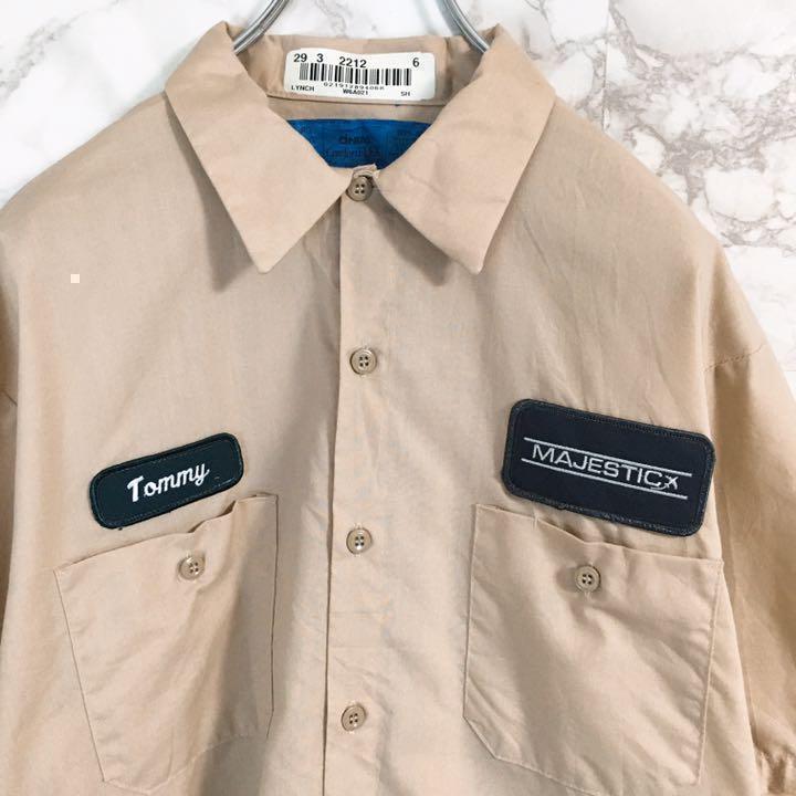 ＣＩＮＴＡＳ　企業ロゴ　ワッペン　ワンポイント刺繍　ワークシャツ　ベージュ　ＸＬトップス