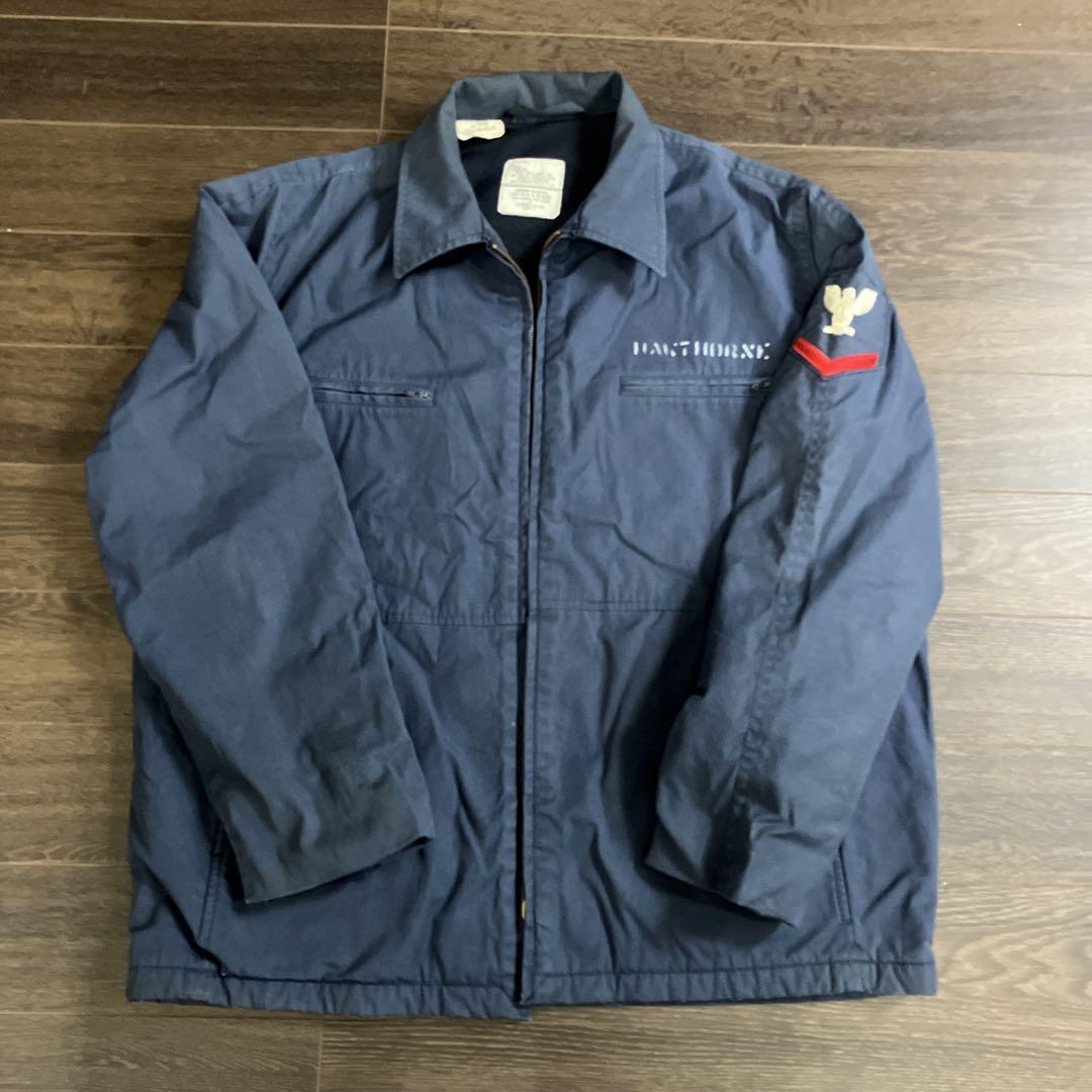 米軍放出44R★USN ブルーデッキジャケット実物ワッペン付き