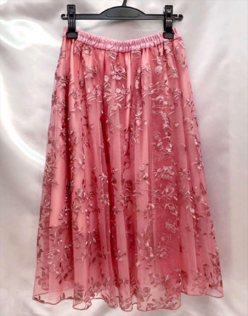 JILLSTUART ジルスチュアート 花柄刺繍 チュールスカート
