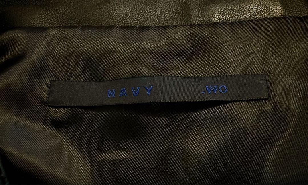 NAVY.WO ブラックラム革レザージャケット