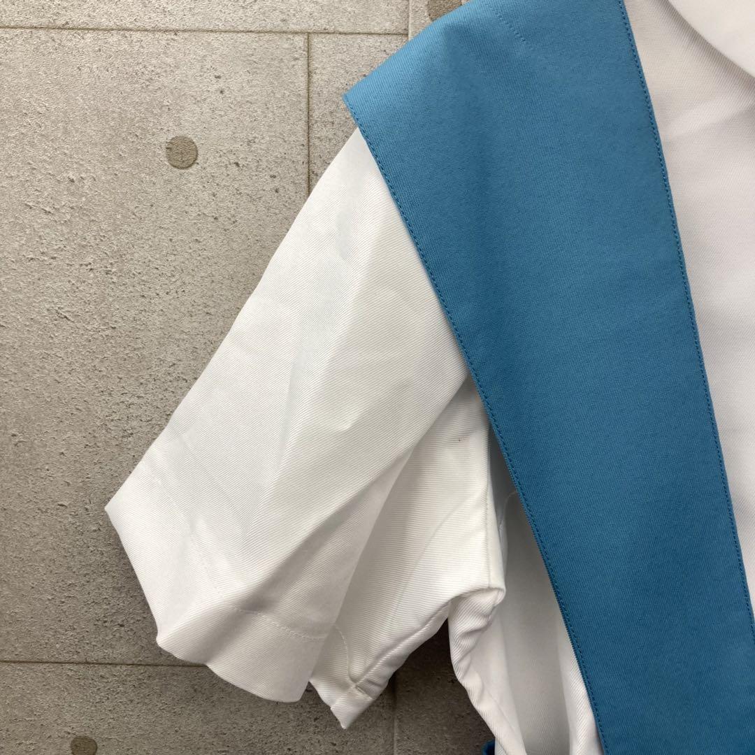 EVANGELION シャツ ジャンパースカート リボン コスプレ 白 空色