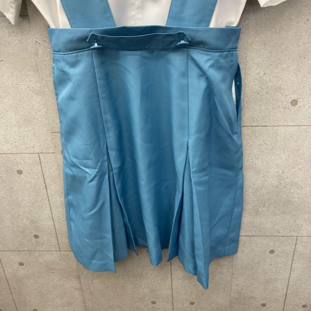 EVANGELION シャツ ジャンパースカート リボン コスプレ 白 空色