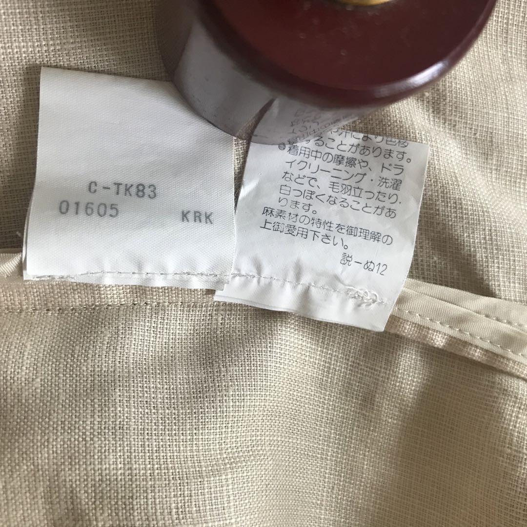 Burberrys リネン100% ノーカラー長袖ジャケット　ヴィンテージ