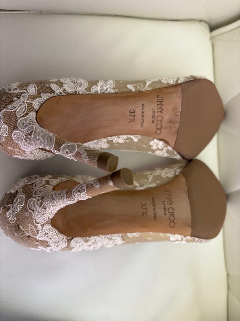 ジミーチュウ レース パンプス Romy 85 37 1/2 アイボリー ジミーチュウ レース パンプス Romy 85 37 1/2 アイボリー