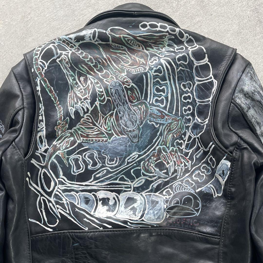 70’s 80’s vintage ライダース　レザージャケット　パンク　ドクロ