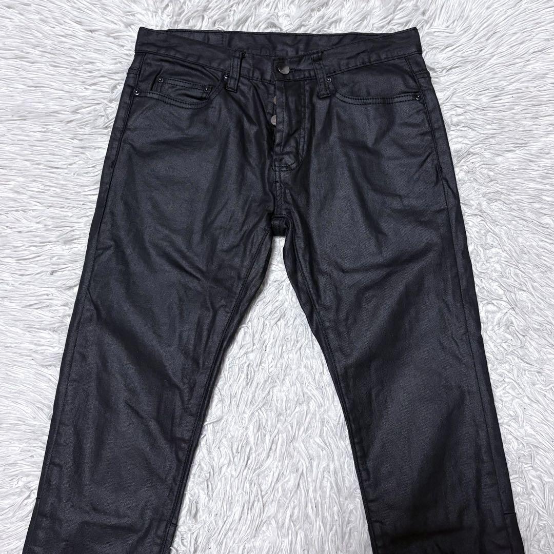 ✨美品✨mnml ミニマル ワックスコーティングブラックスキニー