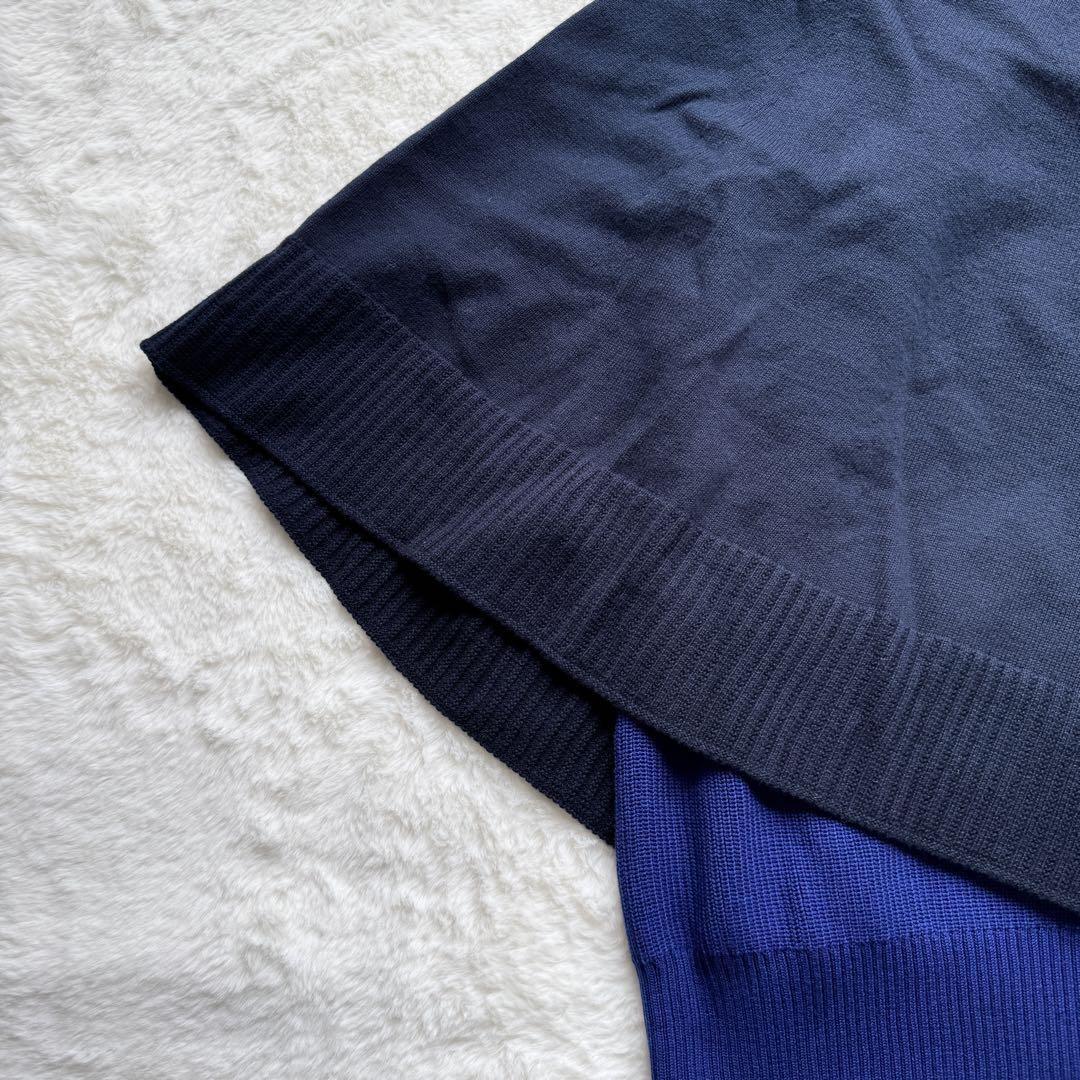 サカイ sacai リブニット ポンチョ ドッキング タートルネック