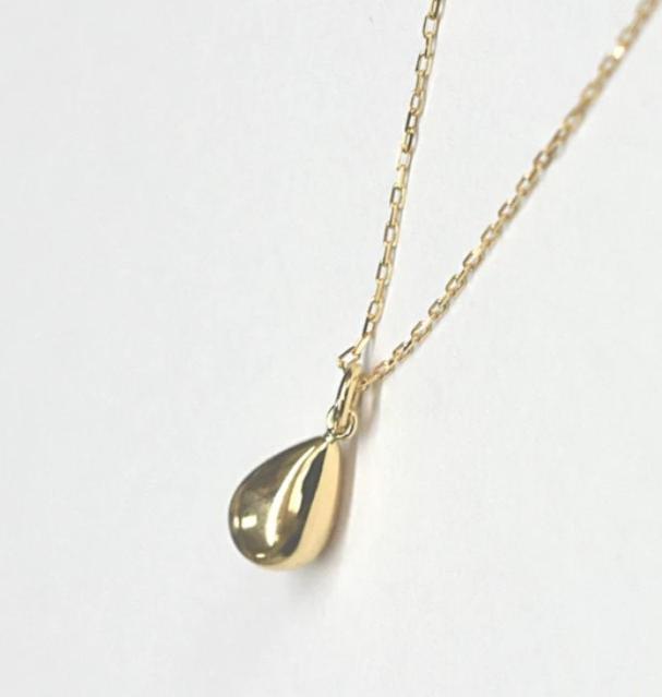 人気商品 地金＊18金【ティアドロップネックレス】Yゴールド K18刻印入 アクセサリー