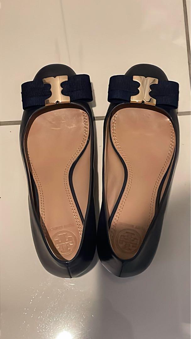 美品　6ハーフ　トリーバーチ　Tory Burch ネイビー ローヒール