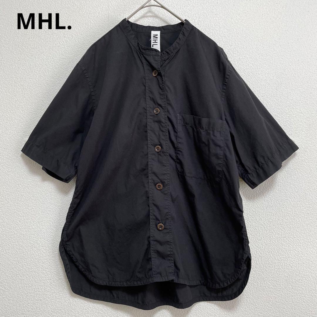 【MHL.】エムエイチエル　マーガレットハウエル ノーカラー　ボタンシャツ