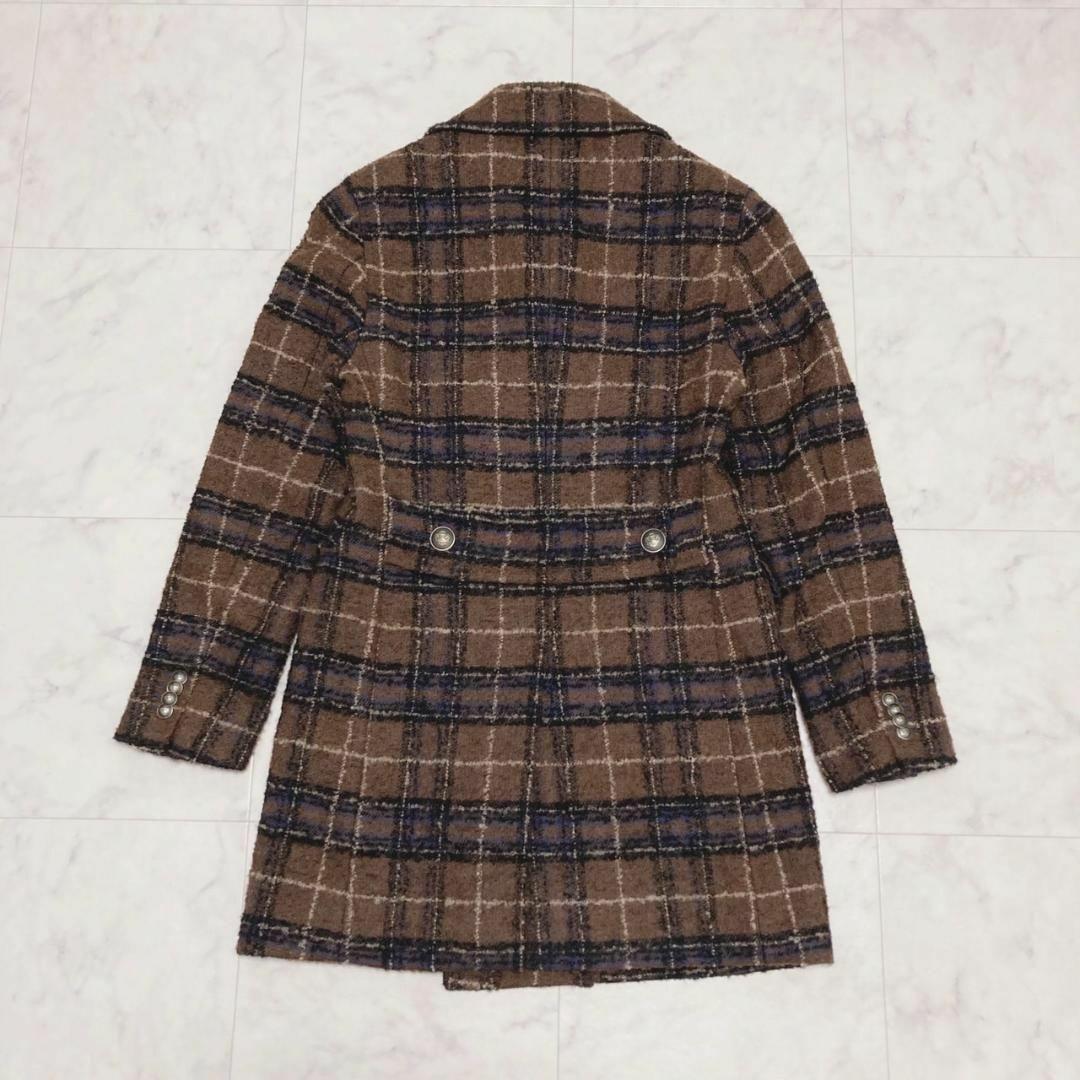 TAGLIATORE チェック柄ウールモヘヤアルパカダブルチェスターコート