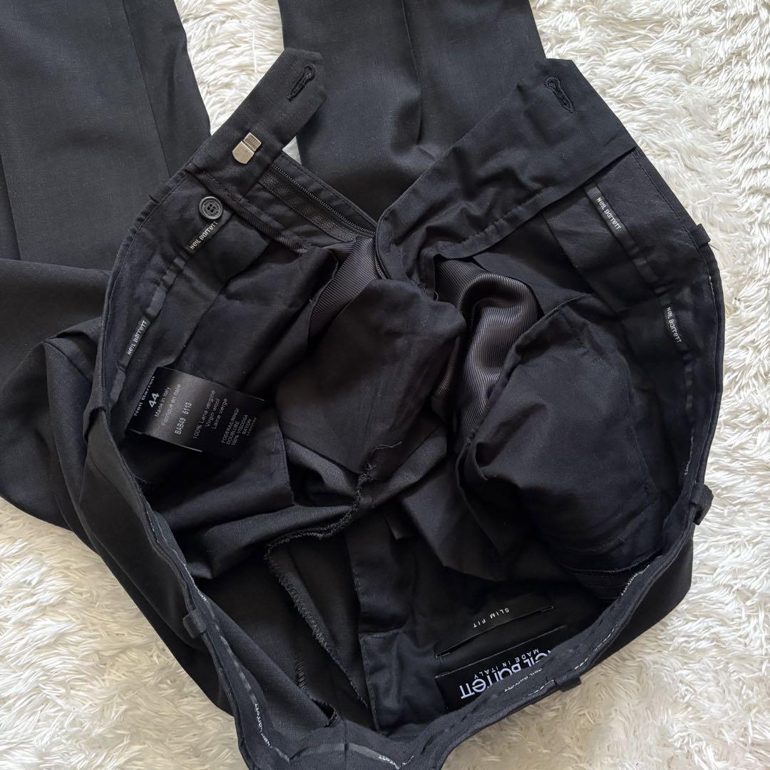 ニールバレット　春夏　シングル　スーツ　セットアップ　細ラペル　グレー　44 S