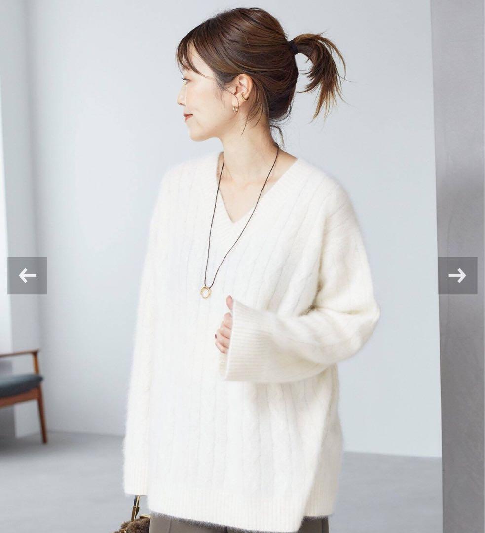 Plage Fur Cable ニット　ホワイト