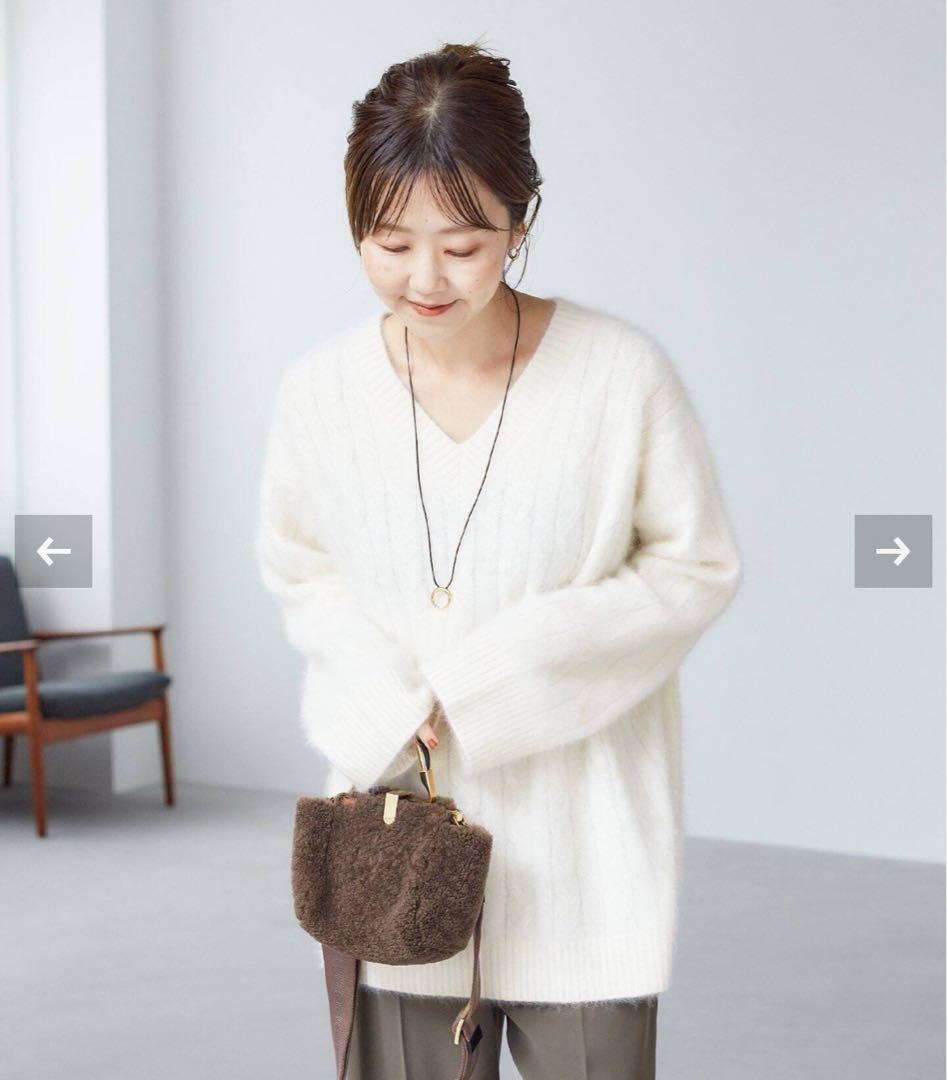 Plage Fur Cable ニット　ホワイト