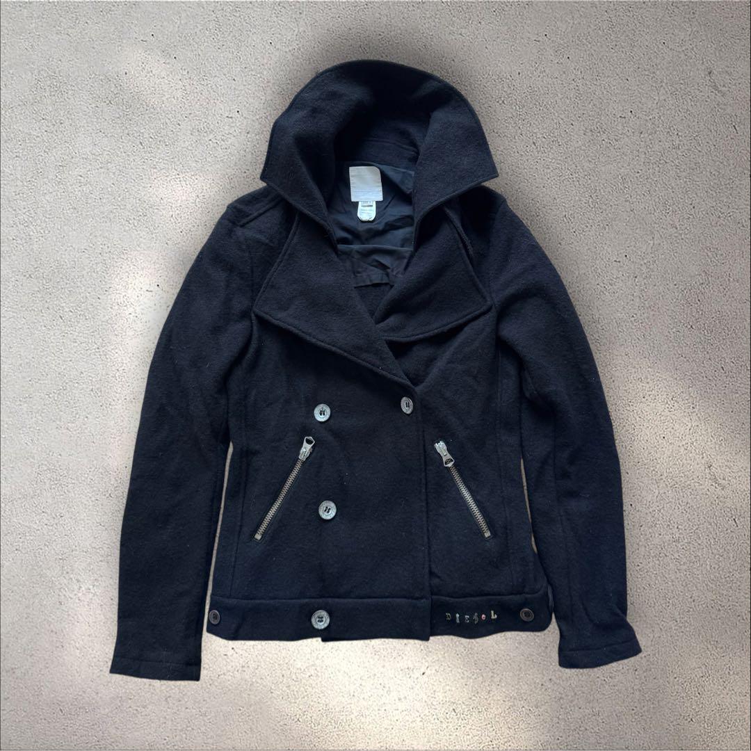 【DIESEL】ブラック ウール ピーコート Lサイズ