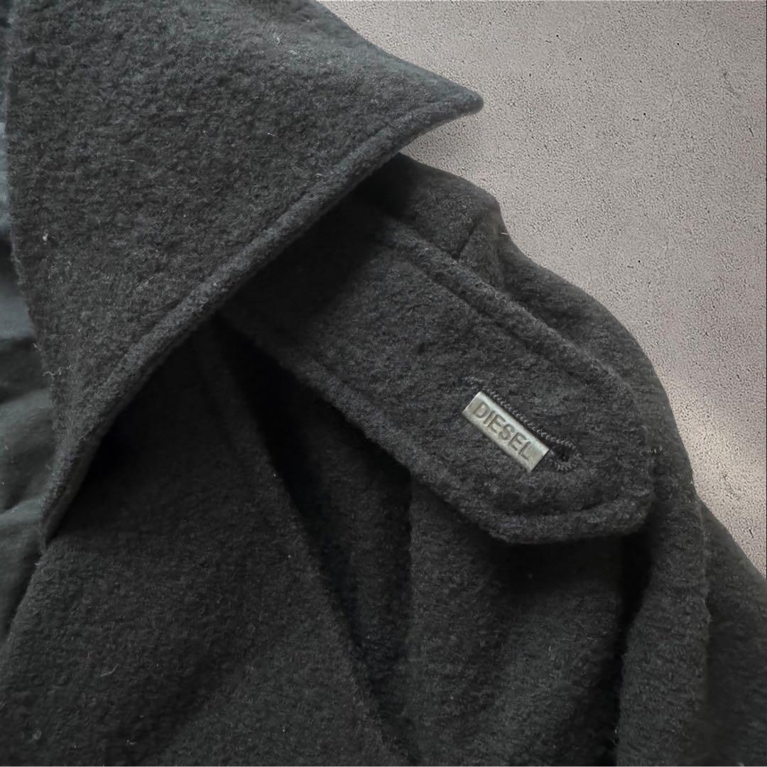 【DIESEL】ブラック ウール ピーコート Lサイズ