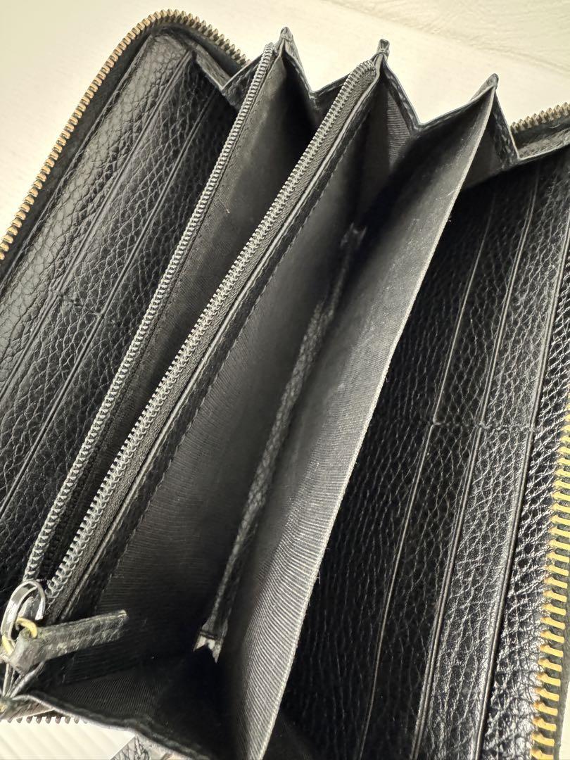 GUCCI グッチGGマーモント バタフライ ジップ ロング ウォレット 財布