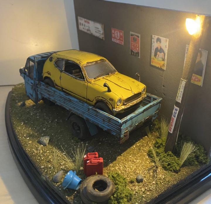 ☆昭和レトロ☆ジオラマ ダイハツ三輪トラック＆ホンダZ(初代