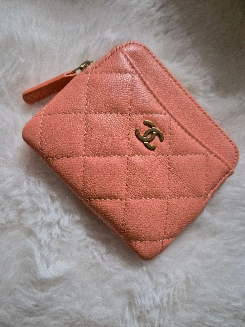 CHANEL ピンク キルティング フラグメントケース コインケース