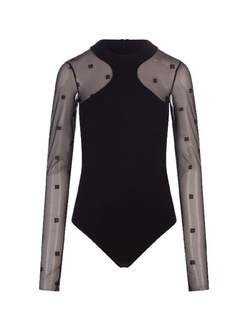 GIVENCHY ブラック 長袖ボディスーツ なぬ
