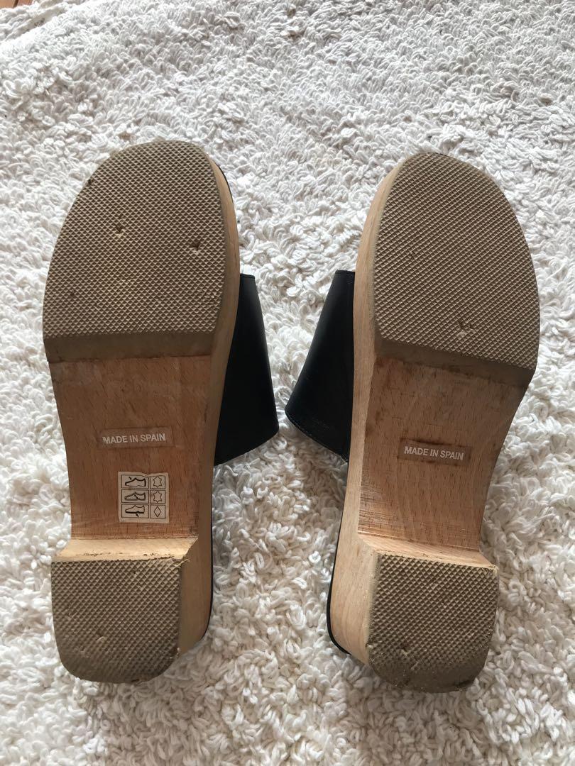 HERMES サンダル 黒 レザー MADE IN SPAIN36サイズ