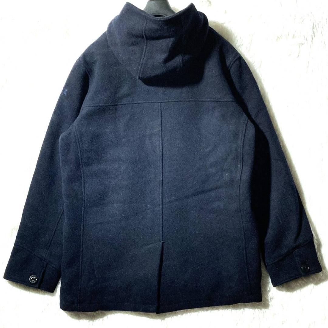 スピワック★希少XL★シングルPコート 裏キルティング中綿 メルトンウール 黒紺