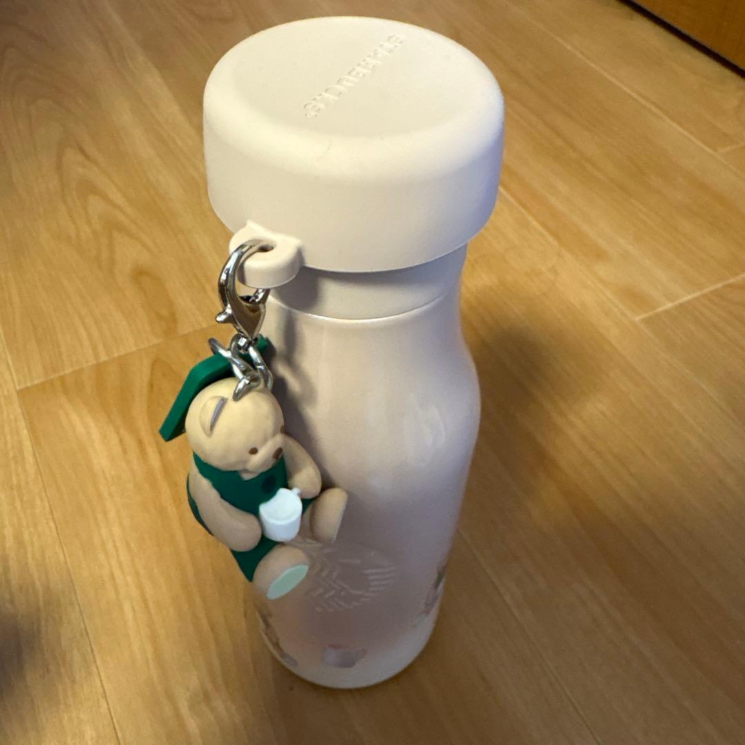 ジェラートピケリッドカバーチャーム付きステンレスボトル モカベージュStarbucks