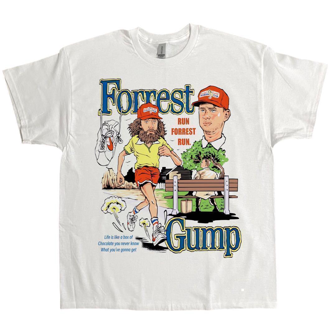 フォレスト・ガンプ オーバーサイズTシャツ 白 ムービーT USA製 Forrest Gump フォレストガンプ ムービー Tシャツ 白 L