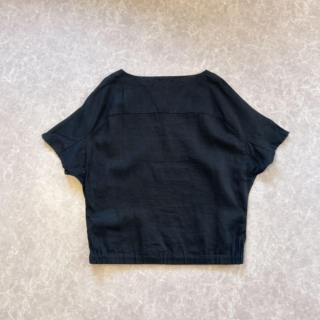 美品　フォグリネンワーク　リネンプルオーバー　麻　ゆったり　ブラック　黒
