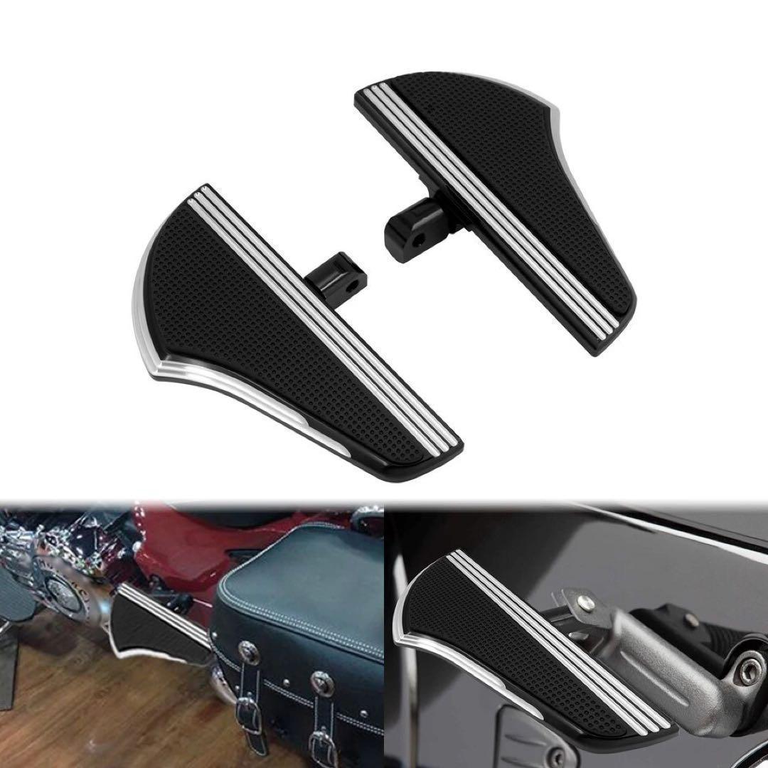 ハーレー スポーツスター・ソフテイル等 オス型マウント フットボード　シルバー ハーレー オス型マウント フットボード 黒銀スポーツスター