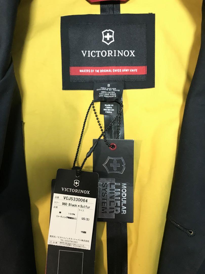 VICTORINOXトレンチレインコート Black&Sulfer