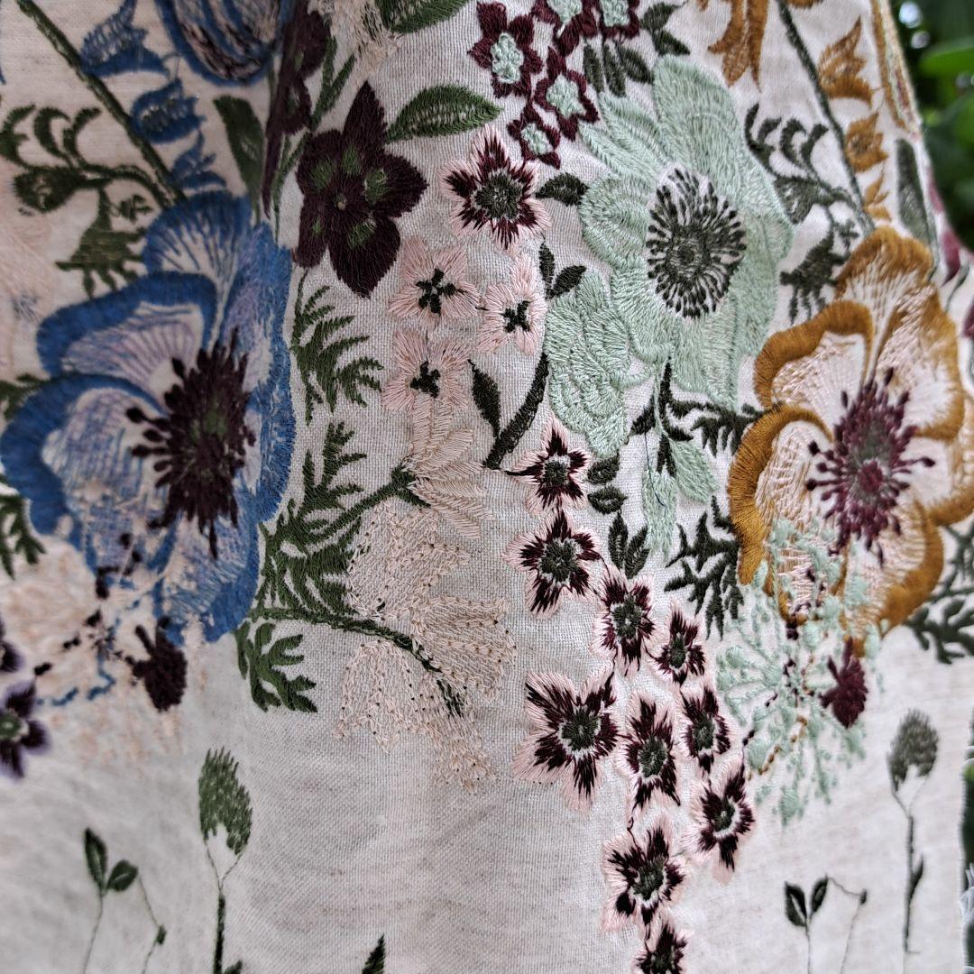 チ*︎様 Pjc刺繍生地 花園 ショルダーバック pjc 刺繍生地❣️花園と葉と茎❗希少生地❗
