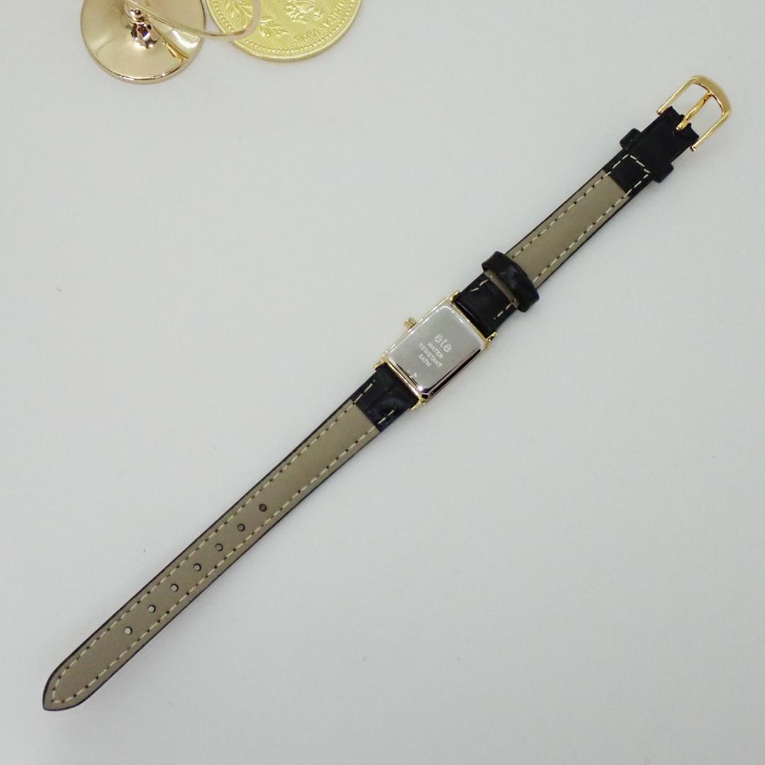 稼働品 ete エテ 腕時計 レディース クォーツ ゴールド レクタンギュラー